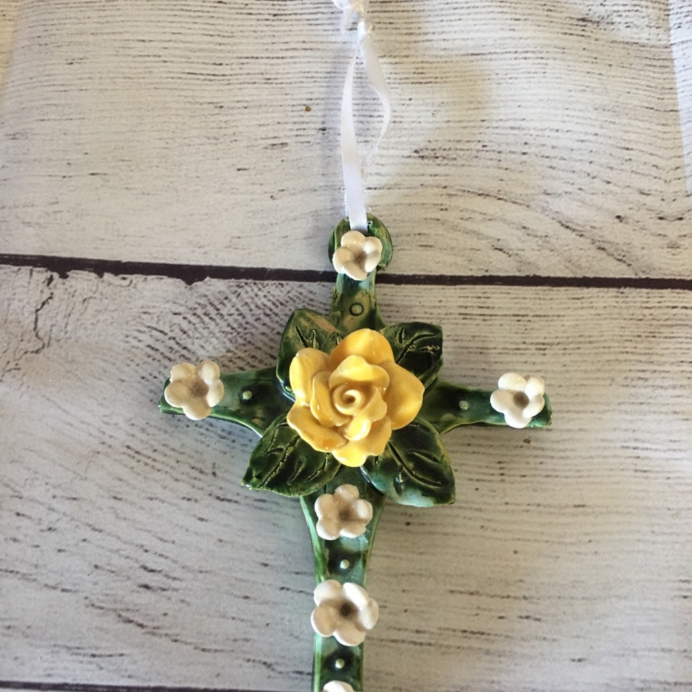 Handmade Ceramic Pottery Cross